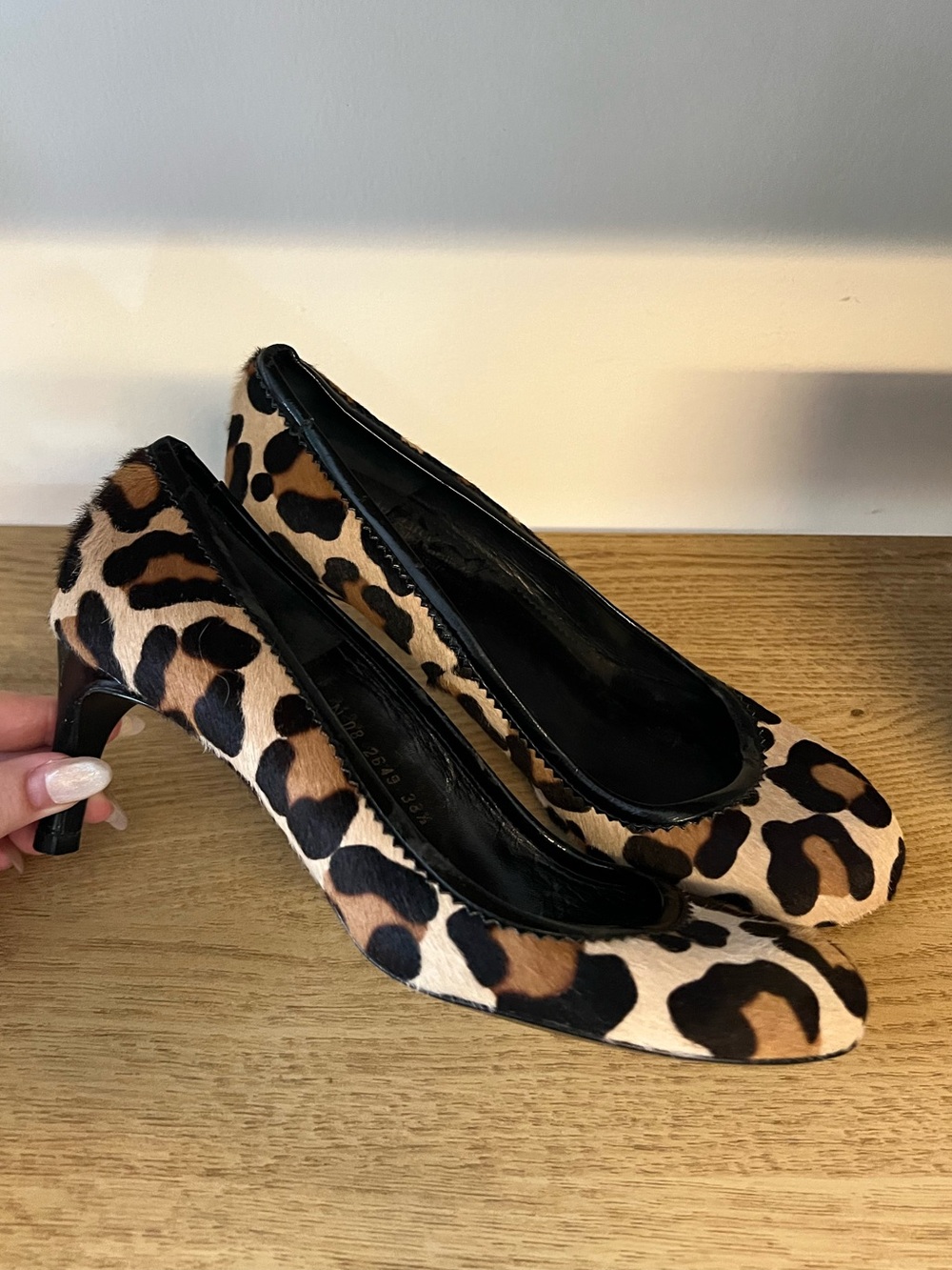 Pedro Garcia Leopard Calf Hair Heels